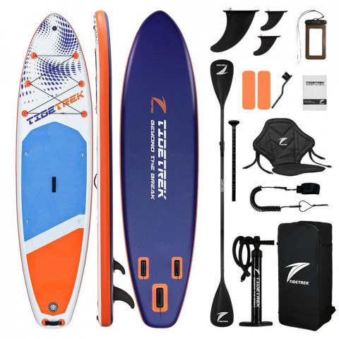 Сапборд TIDETREK SUPTT70L (335*83*15) синий-красный с сиденьем и двойным веслом, код 78939